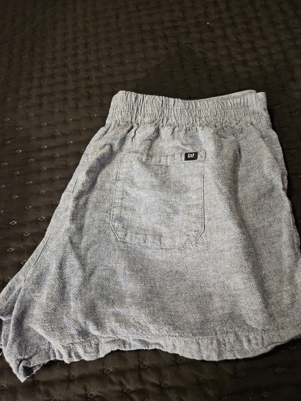 GAP Heathered Light Blue Elastic Waist Shorts